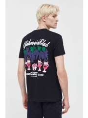 On Vacation tricou din bumbac barbati, culoarea negru, cu imprimeu