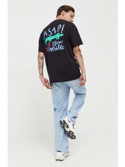 On Vacation tricou din bumbac culoarea negru, cu imprimeu