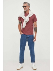 Pepe Jeans tricou din bumbac JAYDEN culoarea bordo, cu imprimeu