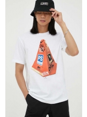 PS Paul Smith tricou din bumbac culoarea alb, cu imprimeu
