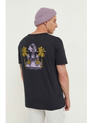 Quiksilver tricou din bumbac culoarea negru, cu imprimeu
