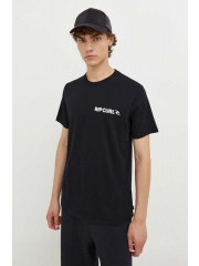 Rip Curl tricou din bumbac culoarea negru, cu imprimeu