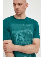 Sisley tricou din bumbac culoarea verde, cu imprimeu