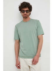 Sisley tricou din bumbac culoarea verde, neted