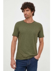 Sisley tricou din bumbac culoarea verde, neted