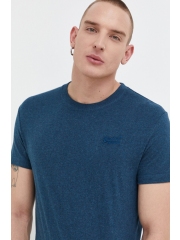 Superdry tricou din bumbac barbati, culoarea albastru marin, cu imprimeu