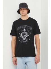 The Kooples tricou din bumbac barbati, culoarea negru