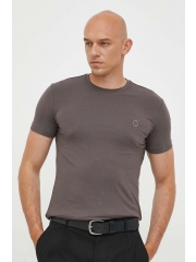 Trussardi tricou barbati, culoarea gri, neted