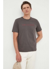 Trussardi tricou din bumbac culoarea gri, cu imprimeu