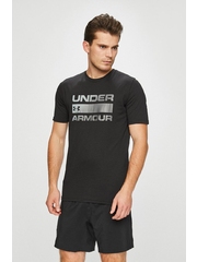Under Armour tricou barbati, culoarea negru, cu imprimeu
