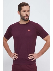Under Armour tricou de antrenament culoarea bordo, neted