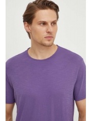 United Colors of Benetton tricou din bumbac barbati, culoarea violet, neted