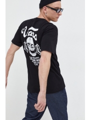 Vans tricou din bumbac barbati, culoarea negru, cu imprimeu
