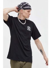 Vans tricou din bumbac culoarea negru, cu imprimeu