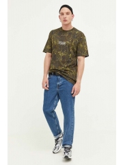 Vans tricou din bumbac culoarea verde, modelator