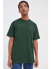 Vans tricou din bumbac culoarea verde, neted