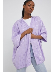 Answear Lab kimono culoarea violet, desfacut, neted