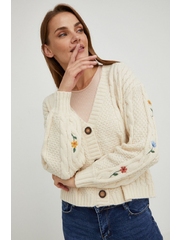 Answear Lab cardigan de lana femei, culoarea bej, călduros