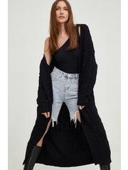 Answear Lab cardigan din amestec de lana femei, culoarea negru, călduros